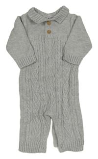 Šedý vzorovaný svetrový overal s límečkem Matalan