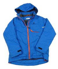 Modrá šusťáková zimní bunda s kapucí H&M