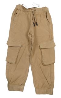 Nové - Béžové cargo cuff kalhoty M&S
