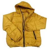 Hořčicová šusťáková zimní bunda s kapucí H&M