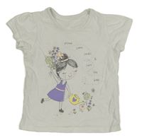 Bílé tričko s dívkou a nápisy George