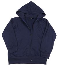 Tmavomodrá propínací mikina s kapucí 