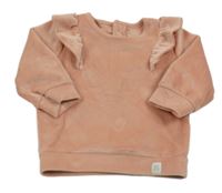 Růžová plyšová mikina s volánky 