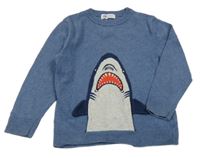 Modrý svetr se žralokem H&M