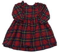 Vínovo-tmavomodro-žluté kostkované šaty M&Co.