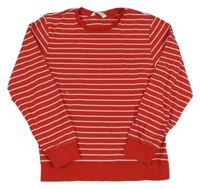 Červeno-bílá pruhovaná mikina H&M