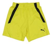 Neonově žluto-černé sportovní kraťasy Puma 