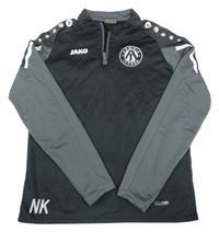 Černo-šedá sportovní mikina s potiskem JAKO 