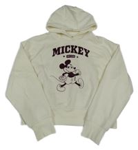 Smetanová crop mikina s Mickeym a kapucí Primark