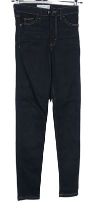 Dámské černé skinny rifle s vysokým pasem Topshop vel. 26/32