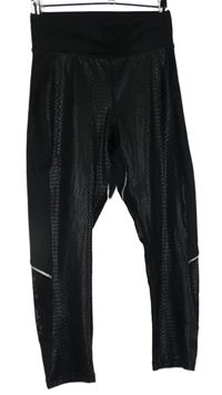 Dámské černé vzorované sportovní funkční capri legíny Ergee 