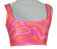 Dámský růžovo-oranžový vzorovaný crop top Boohoo 