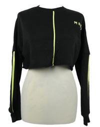 Dámská černá crop mikina s logem MissGuided 