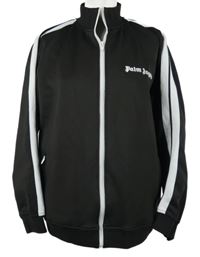 Pánská černo-bílá propínací mikina s pruhy Palm Angels 