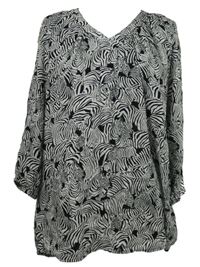 Dámská černo-bílá vzorovaná halenka se zebrami C&A