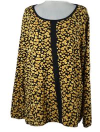 Dámské černo-béžové vzorované triko 