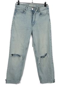 Dámské světlemodré mom rifle s dírami Stradivarius 