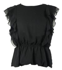 Dámská černá šifonová halenka s volánky Select 