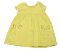 Žluté bavlněné šaty s králíčky F&F