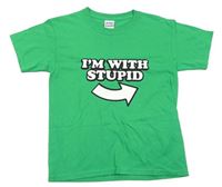 Zelené tričko s nápisem Gildan
