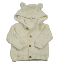 Bílý podšitý propínací svetr s kapucí M&S