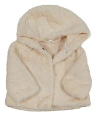 Světlerůžový chlupatý podšitý kabátek s kapucí co cute