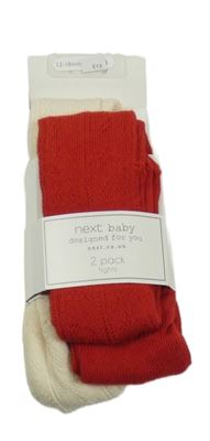 Nové - 2x punčocháče - červené+ smetanové Next