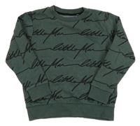 Tmavozelená mikina s nápisy Next