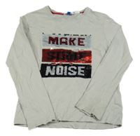 Světlešedé triko s překlápěcími flitry 