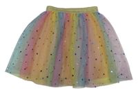 Barevná tylová sukně s hvězdami 