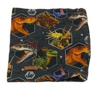 Tmavošedý nákrčník s dinosaury