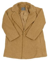 Béžový huňatý podšitý kabát Next