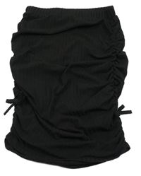 Černá žebrovaná bavlněná sukně Shein