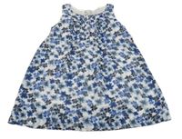Bílo-modré květované šaty