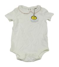 Nové - bílo-růžové body s límečkem Tu