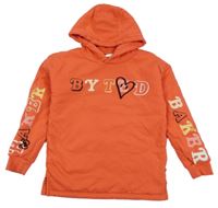 Oranžová zateplá mikina s kapucí Ted Baker