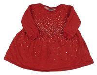 Červené teplákové třpytivé šaty Next