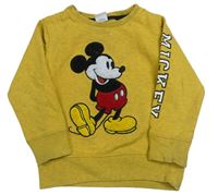 Okrová melírovaná mikina s Mickeym Disney