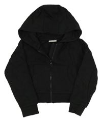 Černá propínací crop mikina s kapucí Matalan