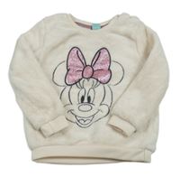 Světlebéžová chlupatá mikina s Minnie zn. Disney