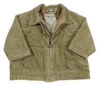 Béžová manšestrová zateplená bunda