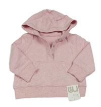 Nové - světlerůžová melírovaná mikina s kapucí Mothercare