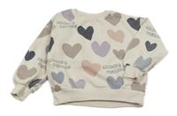 Smetanová mikina se srdíčky a nápisy Zara