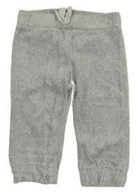 Šedé sametové tepláky s nápisem