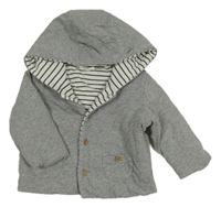 Šedá melírovaná zateplená propínací mikina s kapucí Next