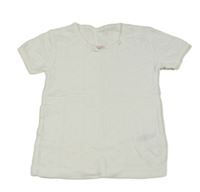 Bílé spodní tričko s perforovaným vzorem 