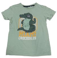 Světlekhaki tričko s krokodýlem Topolino