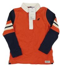 Nové - Červeno-tmavomodré polo triko s dinem M&S