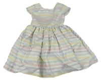 Pastelově barevno-stříbrné pruhované šaty Kiki&Koko