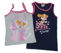 2x košilka se Skye - tmavomodrá + šedá 